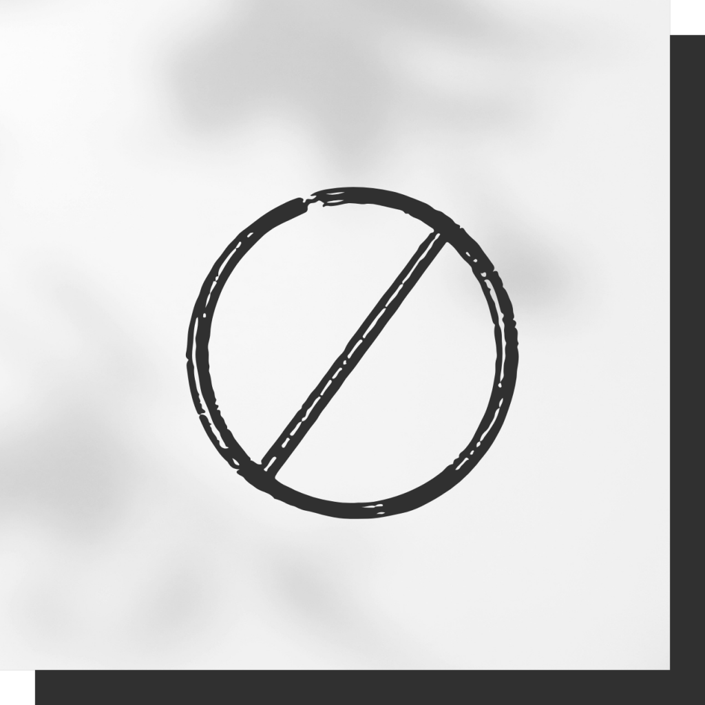 Durchgestrichener Kreis als Verbotssymbol.